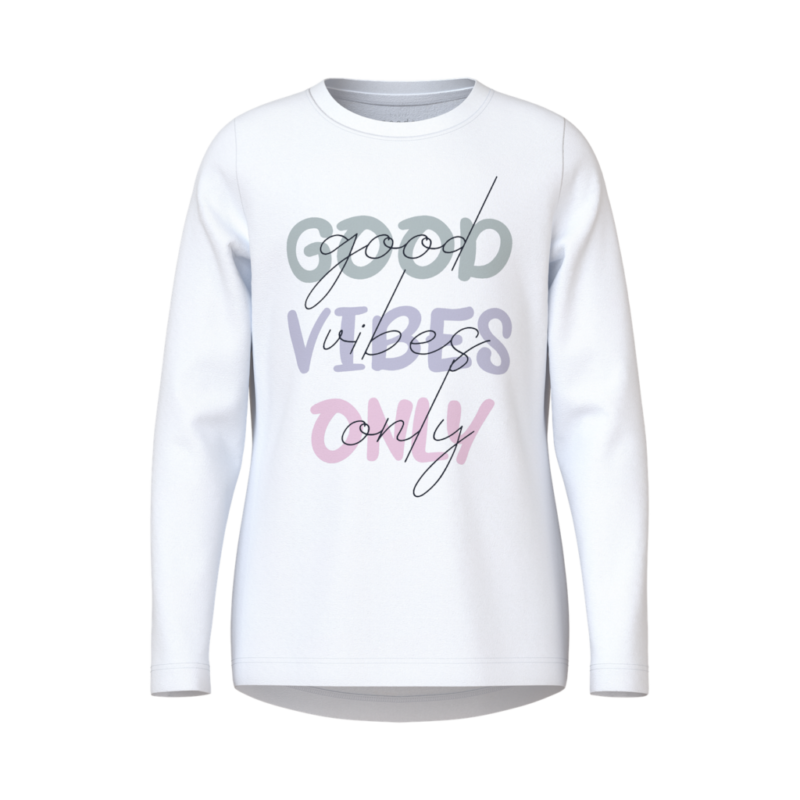 Name It Παιδικό T-Shirt 13224952 - 5715610631180 - Bright White Good Vibes Only
