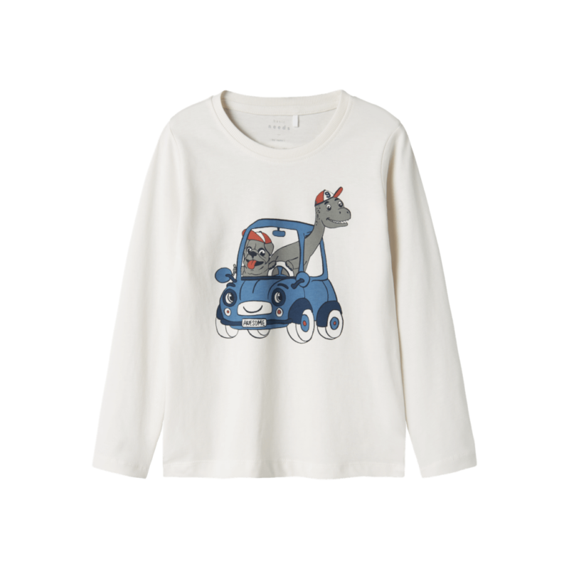 Name It Παιδικές Μπλούζες 13225456 - Λευκό - Jet Stream Cute Car With Animals