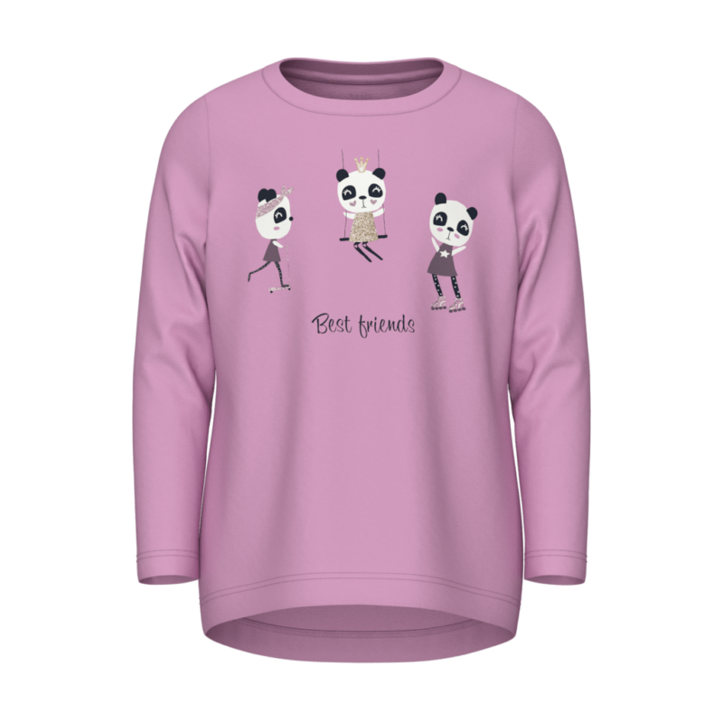 Name It Παιδικές Μπλούζες 13224958 - Ροζ - Pastel Lavender Panda