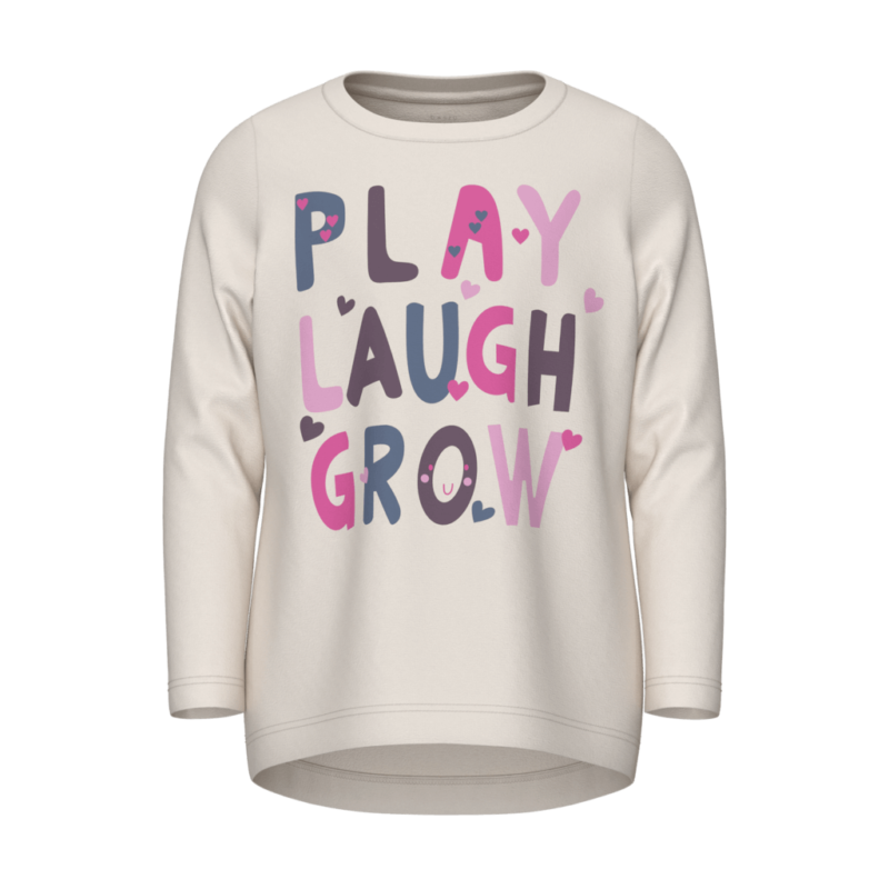 Name It Παιδικές Μπλούζες 13224958 - Λευκό - Jet Stream Play Laugh Grow