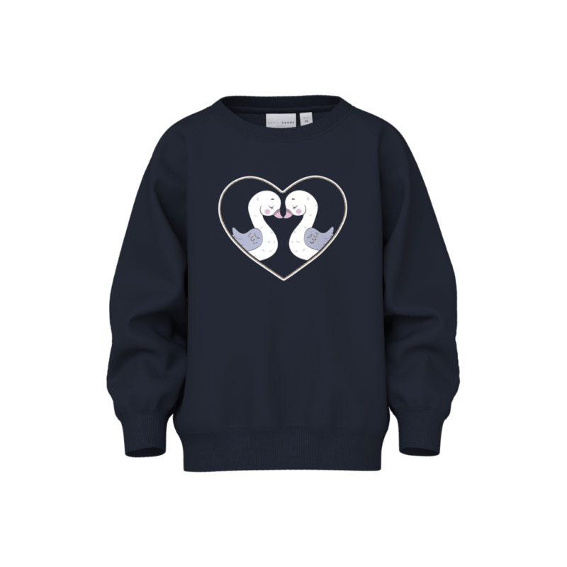 Name It Παιδικό Φούτερ 13234422 - 5715671917407 - Dark Sapphire Heart Swans