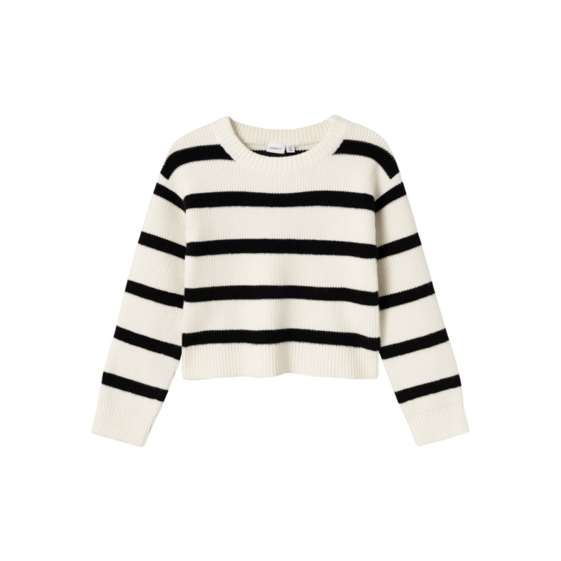 Name It Παιδικά Πλεκτά 13235150 - Λευκό - Jet Stream w. black stripes