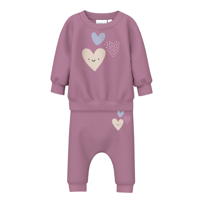 Name It Παιδικό Φούτερ 13240376 - 5715671293525 - Mauve Orchid HEARTS